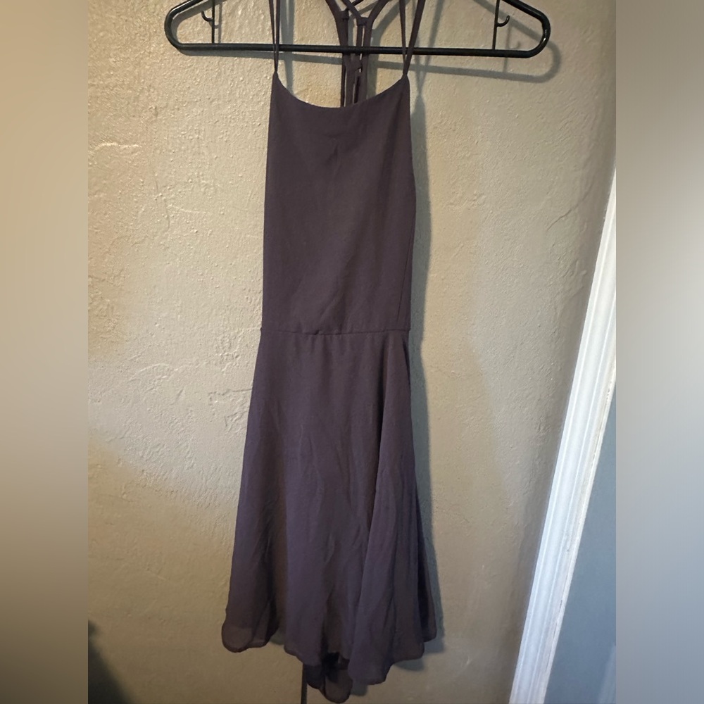 Lulus Dusty Purple Lace Up Open Back Mini Dress
